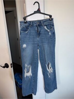 Blue Distressed Women's Jeans - Classic Relaxed Fit